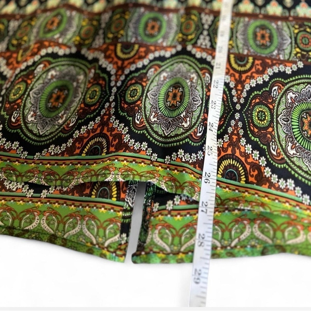 Indie Paisley 100% Silk Sleeve-less Razor Back Napoleon Style Button Down Size L - Picture 7 of 8